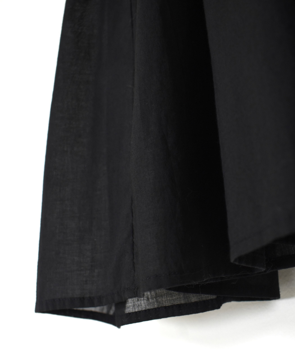 NMDS25221(シャツ) 80s ORGANIC VOILE PLAIN CREW-NECK P/O HALF/SL SHIRT WITH MINI PINTUCK