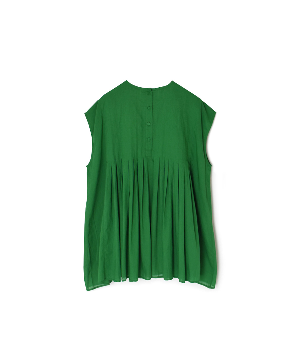 NMDS25222(シャツ) 80s ORGANIC VOILE PLAIN CREW-NECK F/SLEEVE SHIRT WITH INVERTED PLEAT