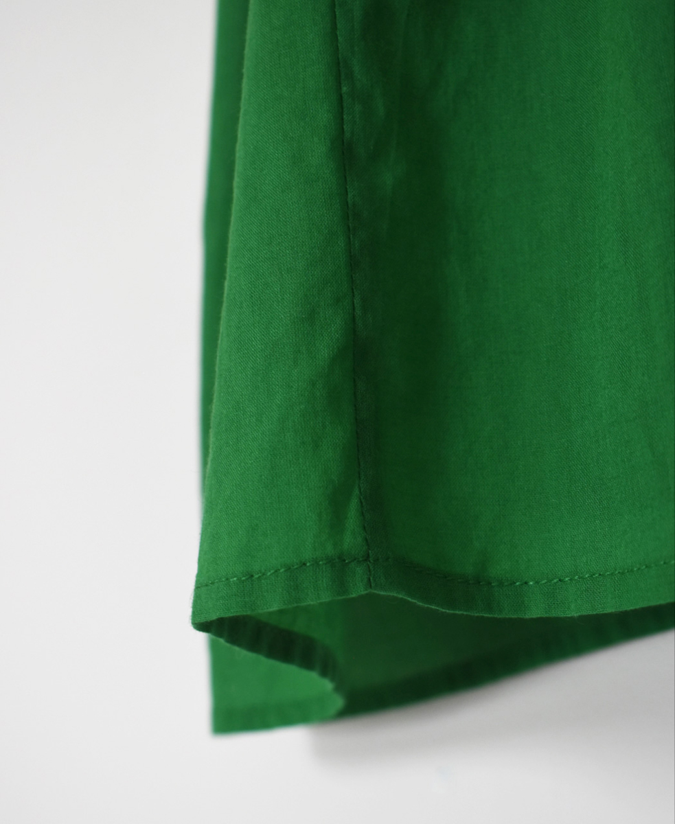 NMDS25222(シャツ) 80s ORGANIC VOILE PLAIN CREW-NECK F/SLEEVE SHIRT WITH INVERTED PLEAT