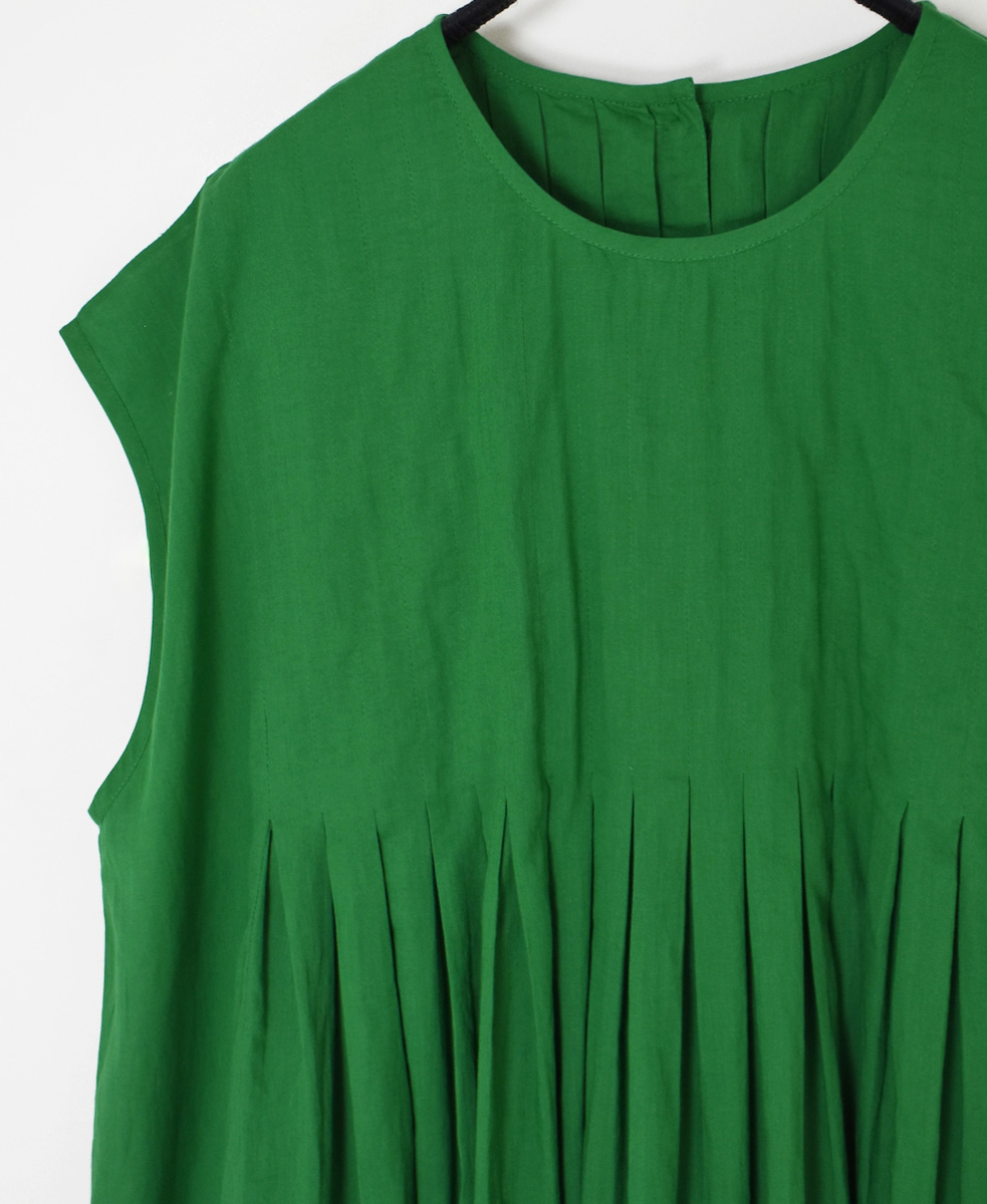 NMDS25222(シャツ) 80s ORGANIC VOILE PLAIN CREW-NECK F/SLEEVE SHIRT WITH INVERTED PLEAT