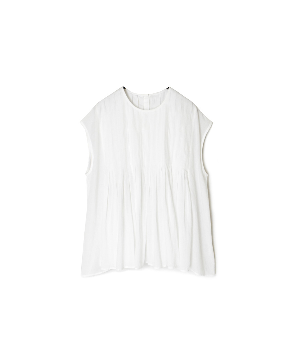 NMDS25222(シャツ) 80s ORGANIC VOILE PLAIN CREW-NECK F/SLEEVE SHIRT WITH INVERTED PLEAT