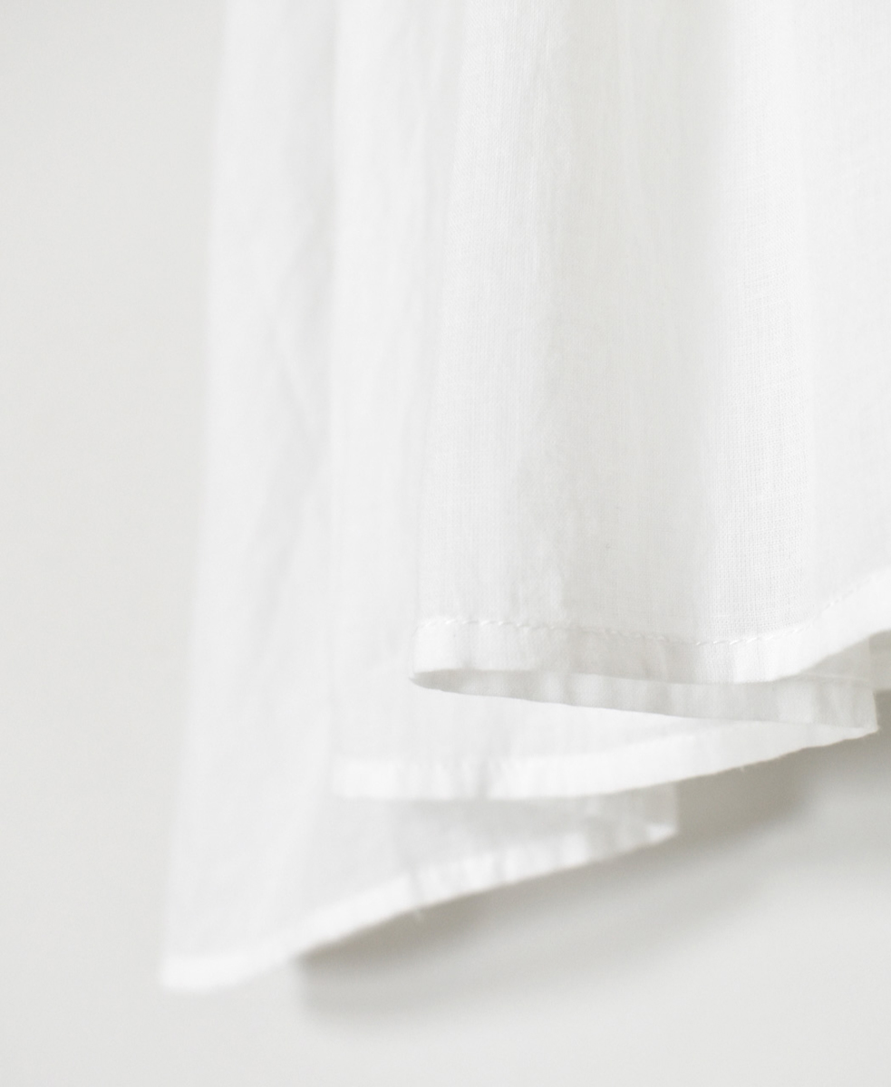 NMDS25222(シャツ) 80s ORGANIC VOILE PLAIN CREW-NECK F/SLEEVE SHIRT WITH INVERTED PLEAT