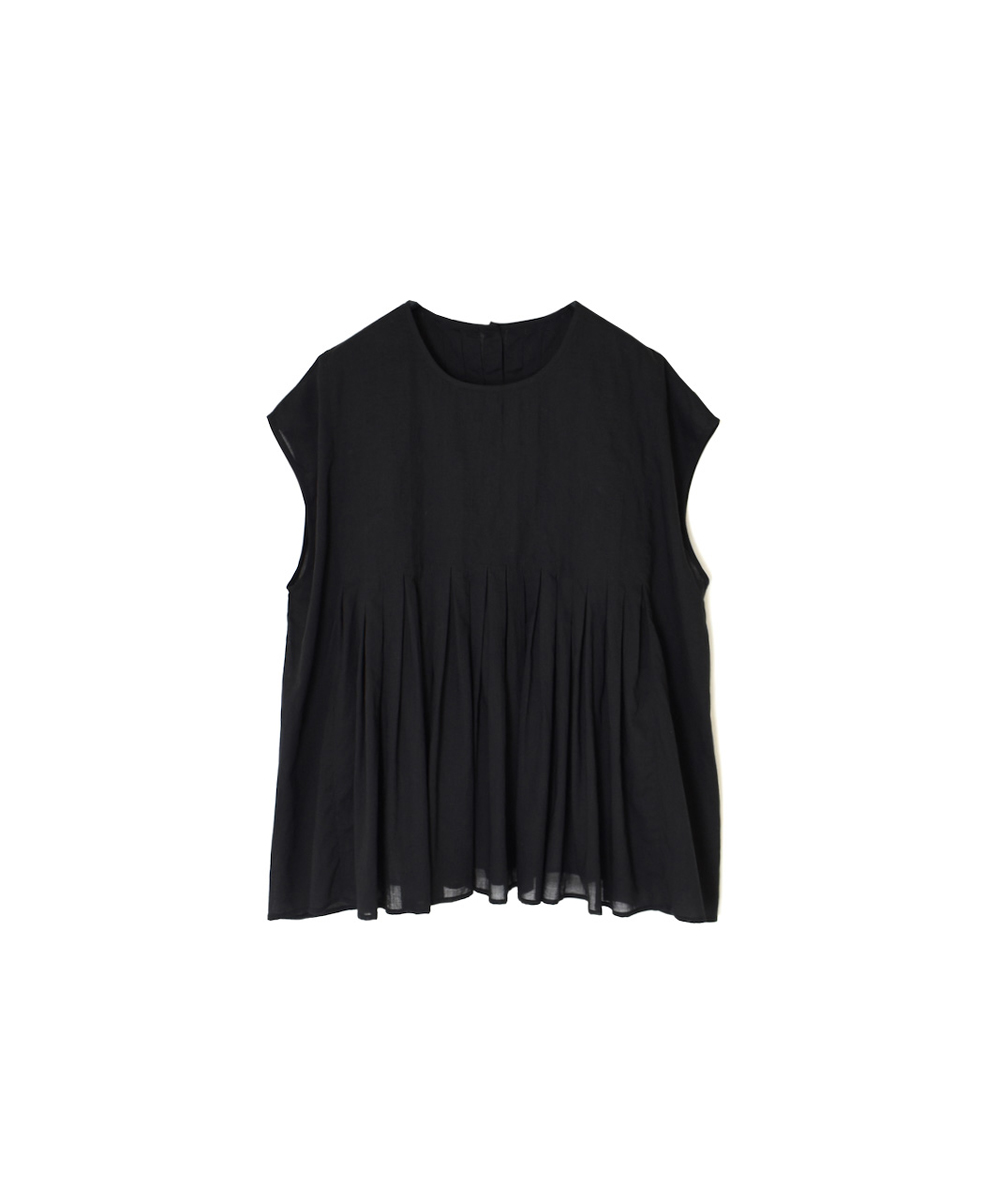 NMDS25222(シャツ) 80s ORGANIC VOILE PLAIN CREW-NECK F/SLEEVE SHIRT WITH INVERTED PLEAT