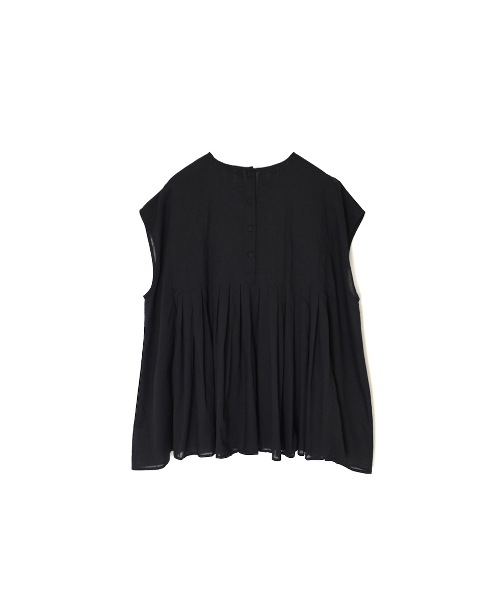 NMDS25222(シャツ) 80s ORGANIC VOILE PLAIN CREW-NECK F/SLEEVE SHIRT WITH INVERTED PLEAT