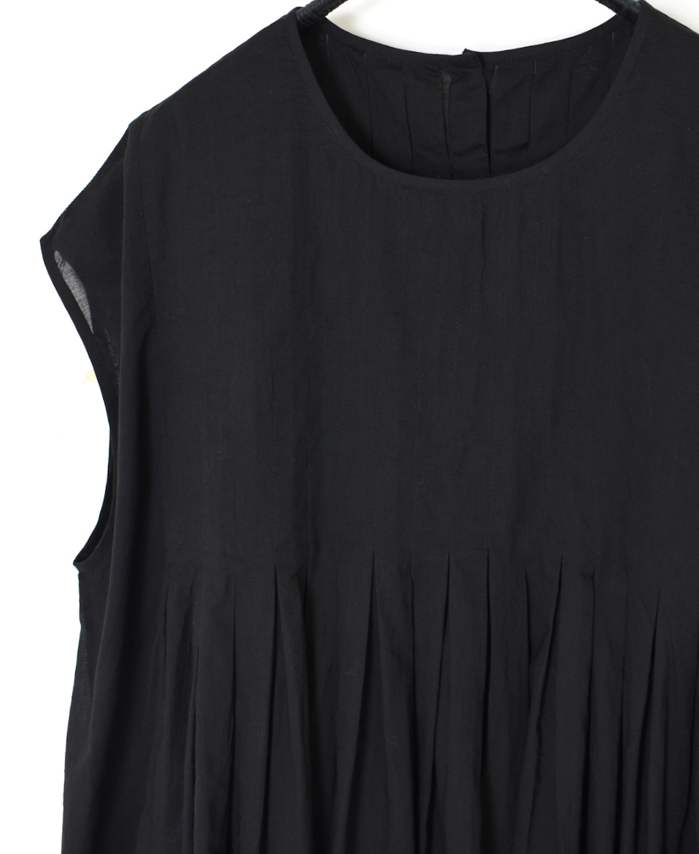 NMDS25222(シャツ) 80s ORGANIC VOILE PLAIN CREW-NECK F/SLEEVE SHIRT WITH INVERTED PLEAT