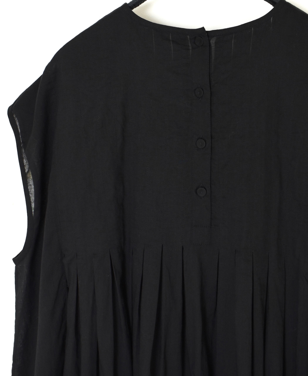 NMDS25222(シャツ) 80s ORGANIC VOILE PLAIN CREW-NECK F/SLEEVE SHIRT WITH INVERTED PLEAT