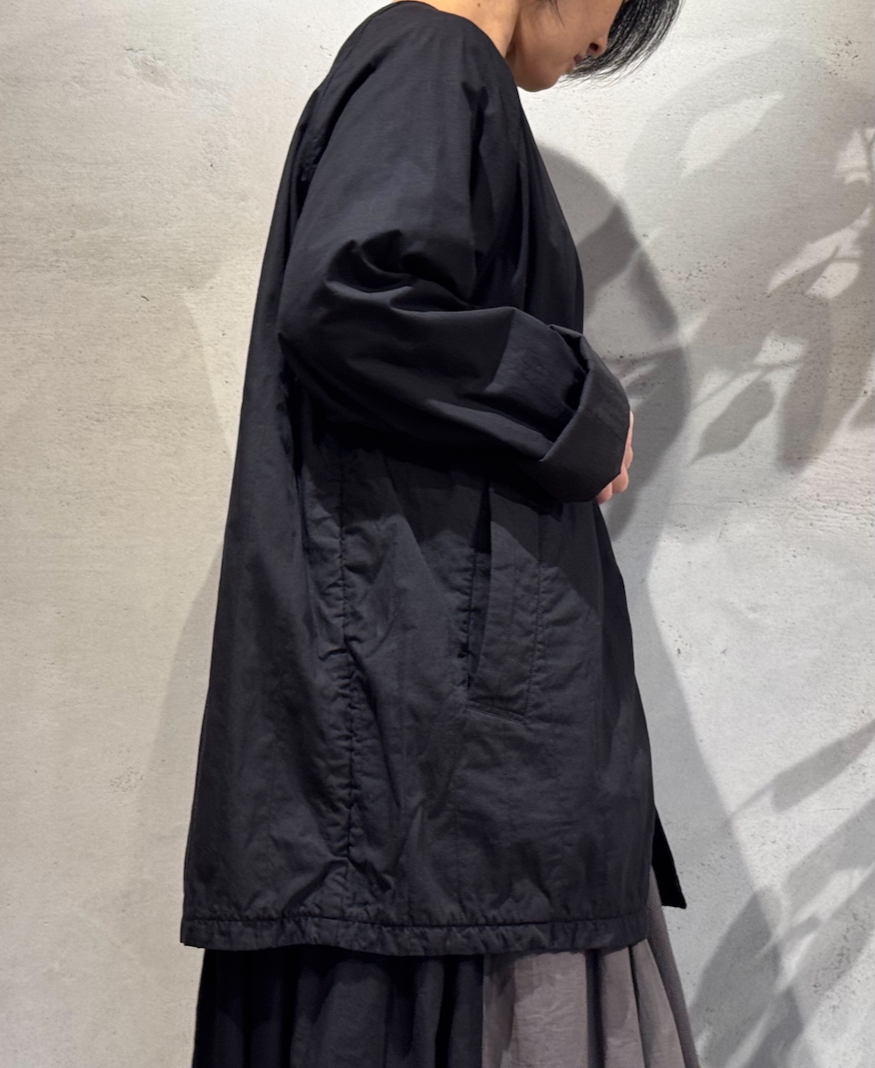 NMDS24631W(コート) 40s ORGANIC POPLIN RAGLAN SHORT COAT WITH VERTICAL STITCH