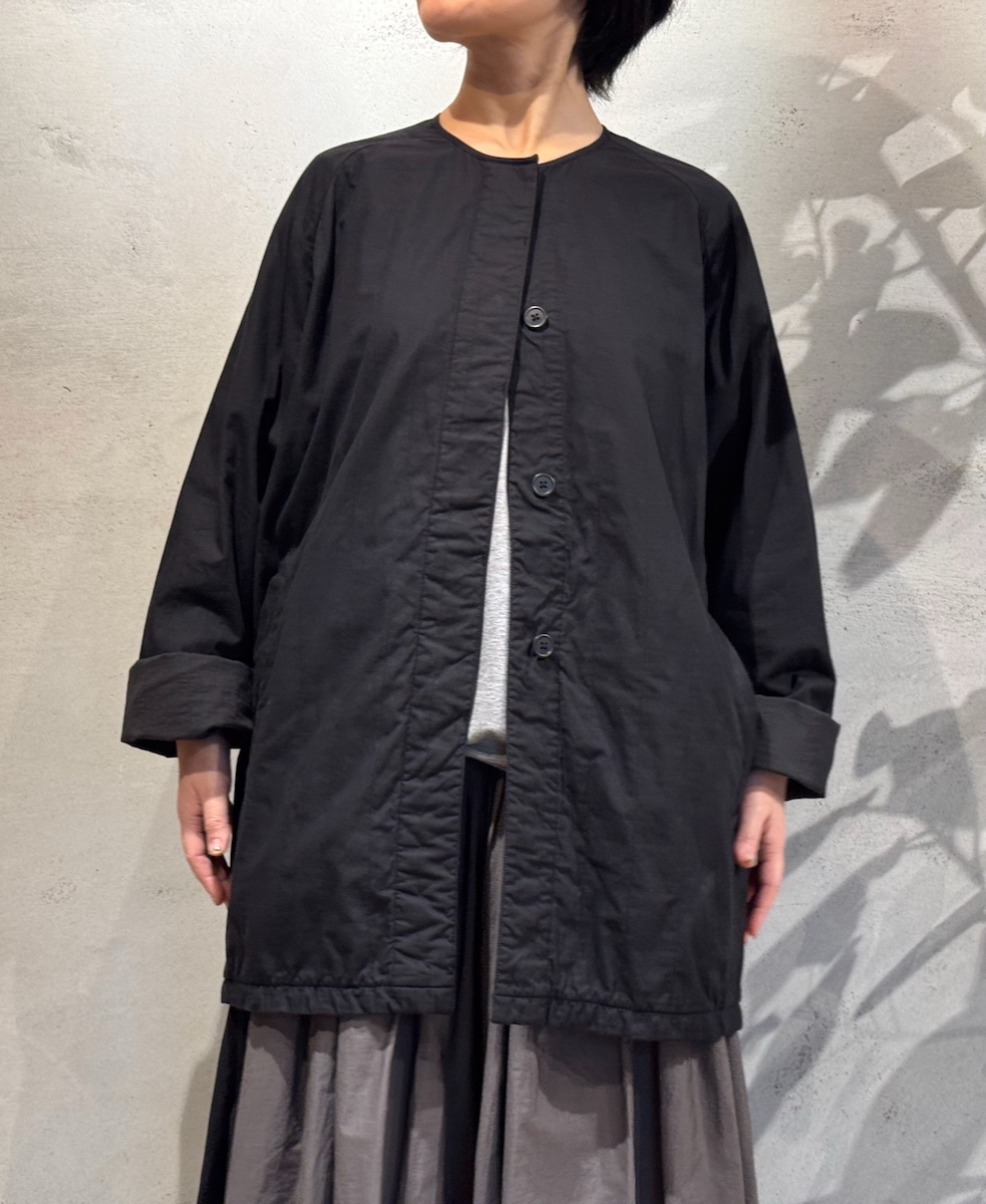 NMDS24631W(コート) 40s ORGANIC POPLIN RAGLAN SHORT COAT WITH VERTICAL STITCH