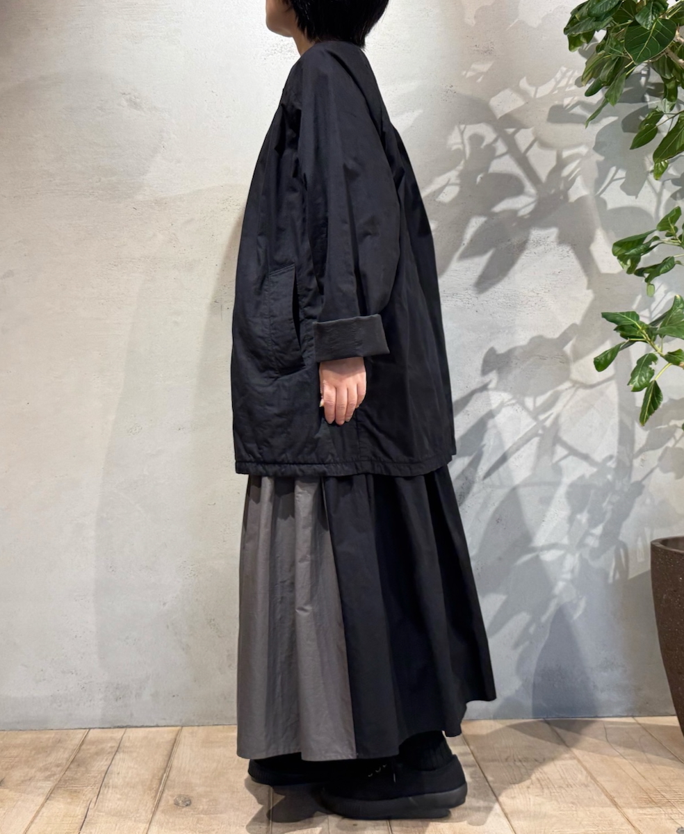 NMDS24631W(コート) 40s ORGANIC POPLIN RAGLAN SHORT COAT WITH VERTICAL STITCH