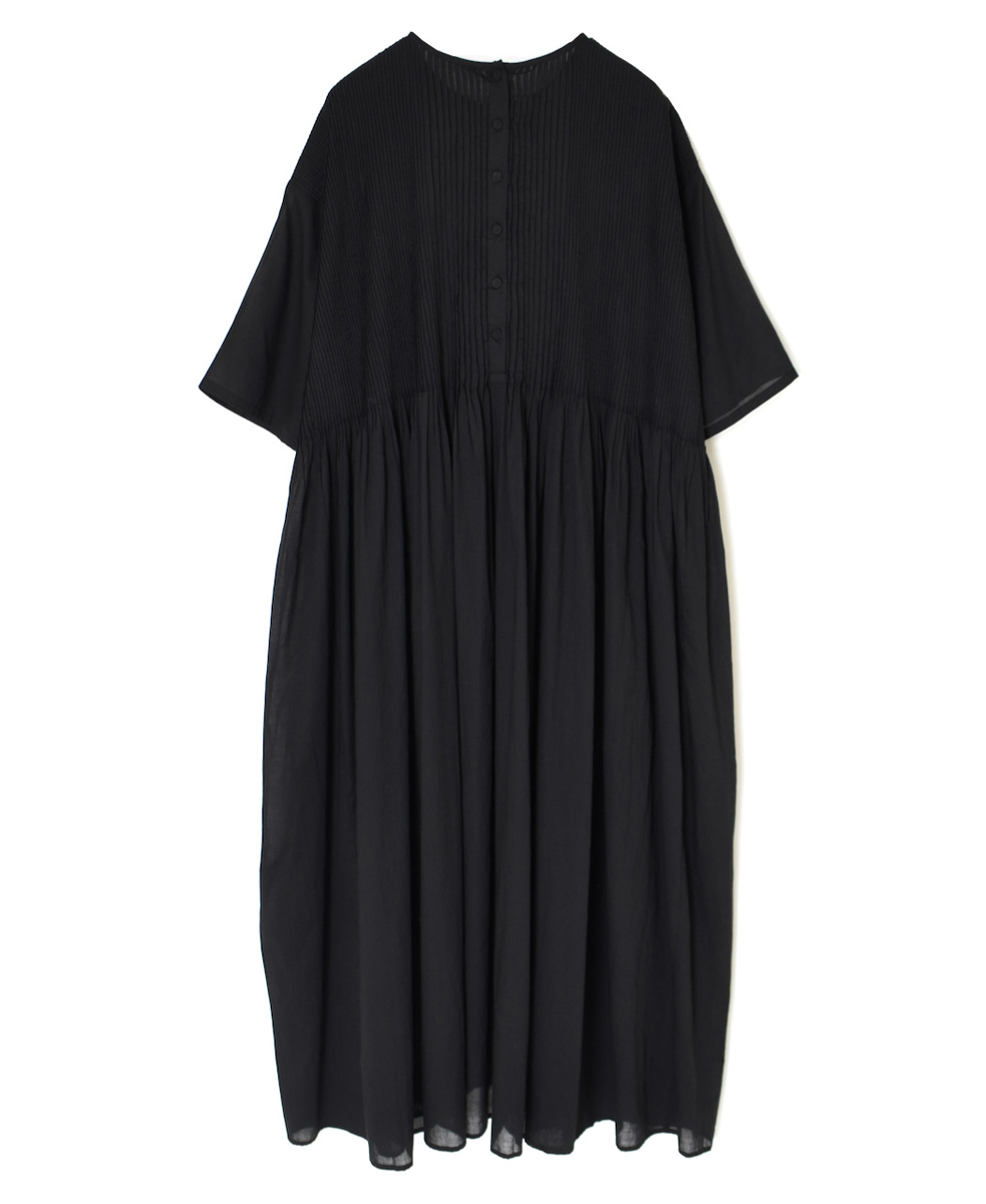 NMDS25223(ワンピース) 80s ORGANIC VOILE PLAIN CREW-NECK P/O DRESS WITH MINI PINTUCK