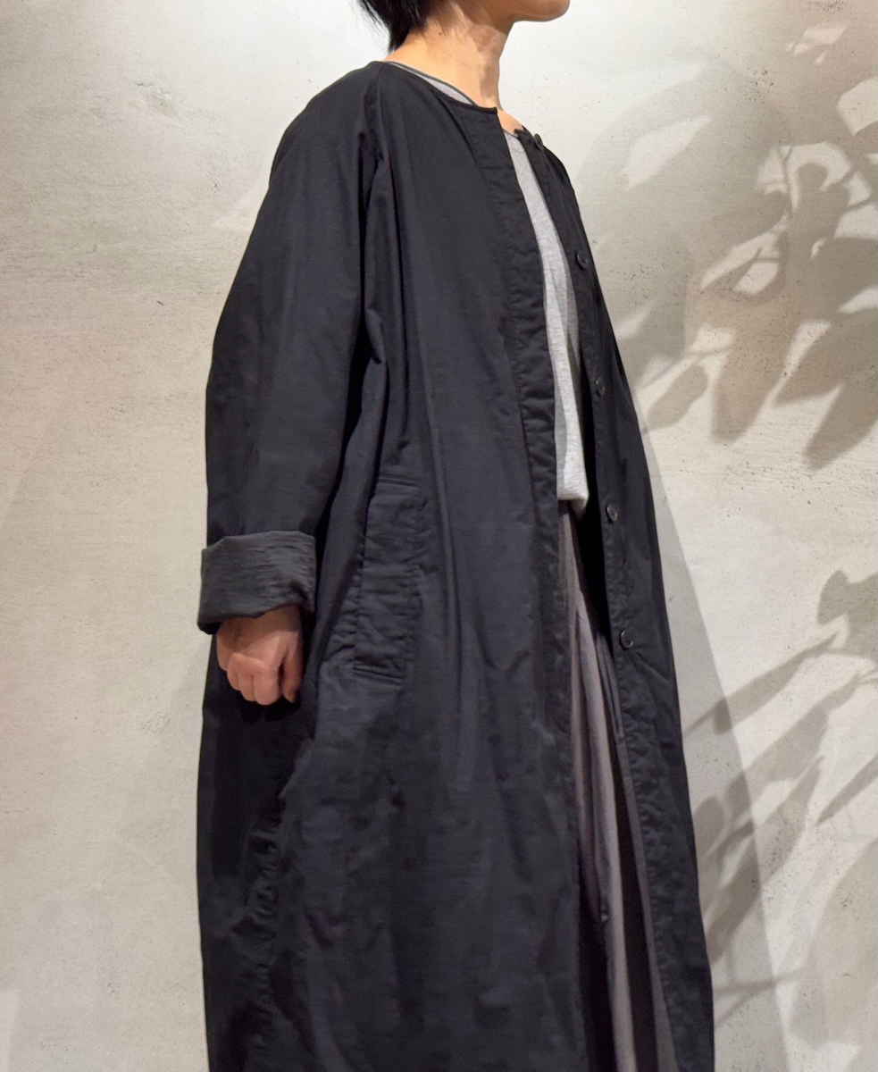 NMDS24632W(コート) 40s ORGANIC POPLIN RAGLAN COAT WITH VERTICAL STITCH
