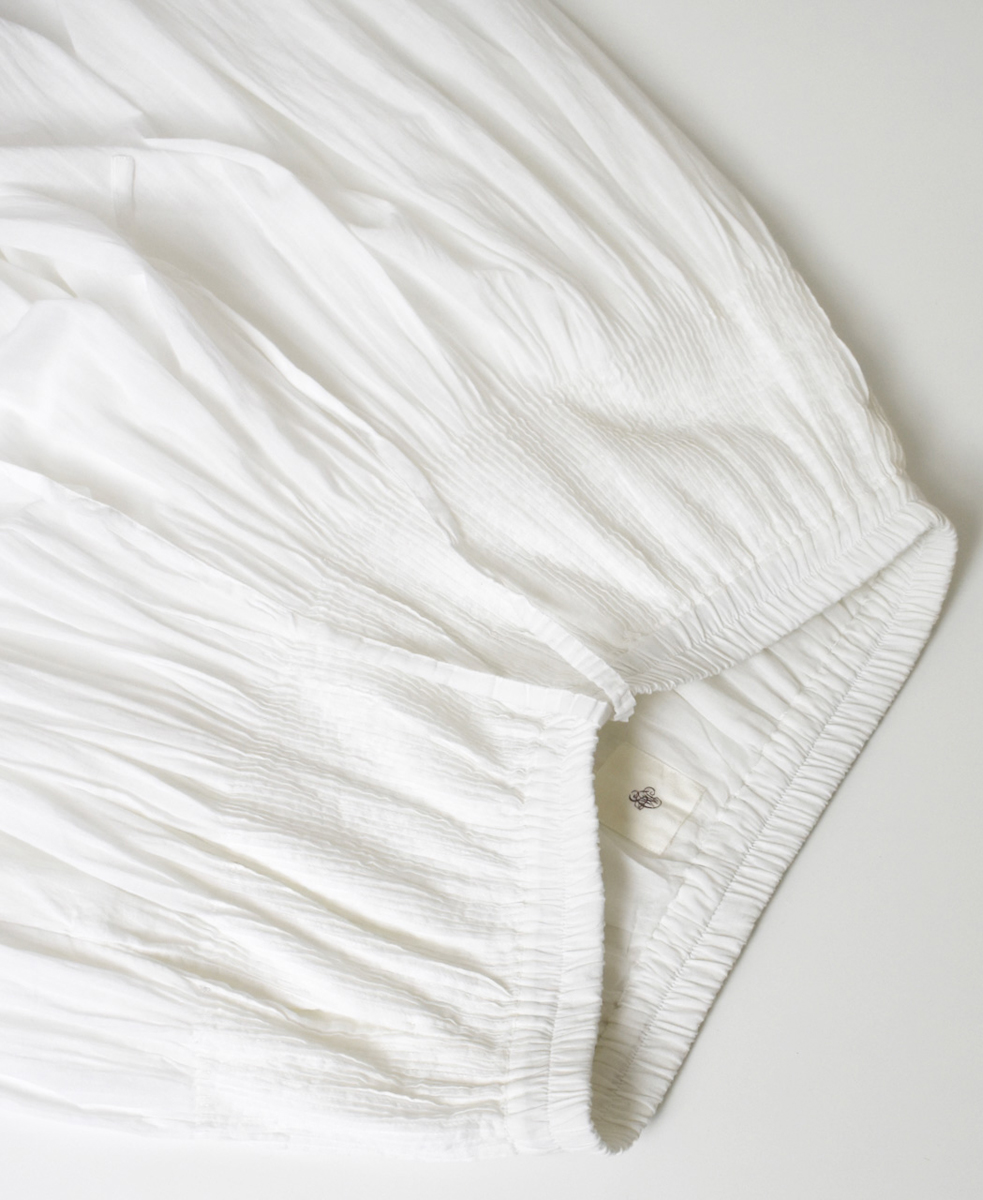 NMDS25226(パンツ) 80s ORGANIC VOILE PLAIN CULOTTES WITH MINI PINTUCK