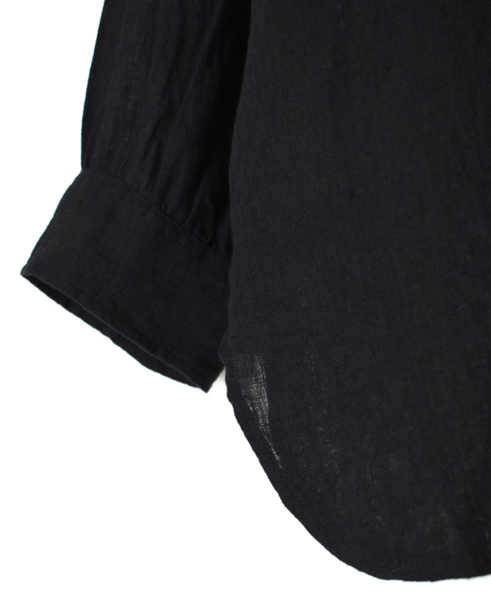NMDS25241(シャツ) 80s POWER LOOM LINEN PLAIN BANDED COLLAR EMB SHIRT