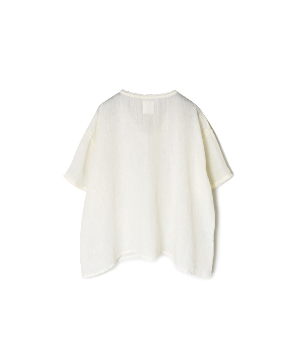 NMDS25243(プルオーバー) 80s POWER LOOM LINEN PLAIN V-NECK LACE S/SL PULLOVER