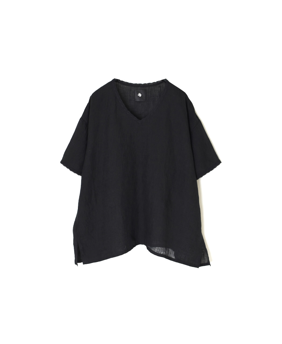 NMDS25243(プルオーバー) 80s POWER LOOM LINEN PLAIN V-NECK LACE S/SL PULLOVER