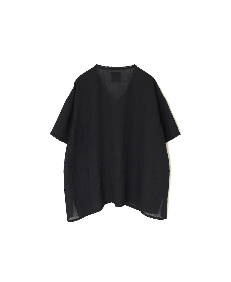 NMDS25243(プルオーバー) 80s POWER LOOM LINEN PLAIN V-NECK LACE S/SL PULLOVER