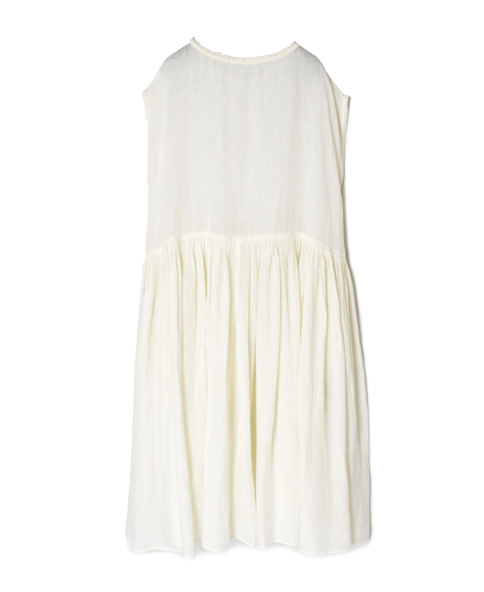 NMDS25244(ワンピース) 80s POWER LOOM LINEN PLAIN BOAT-NECK LACE PULLOVER DRESS