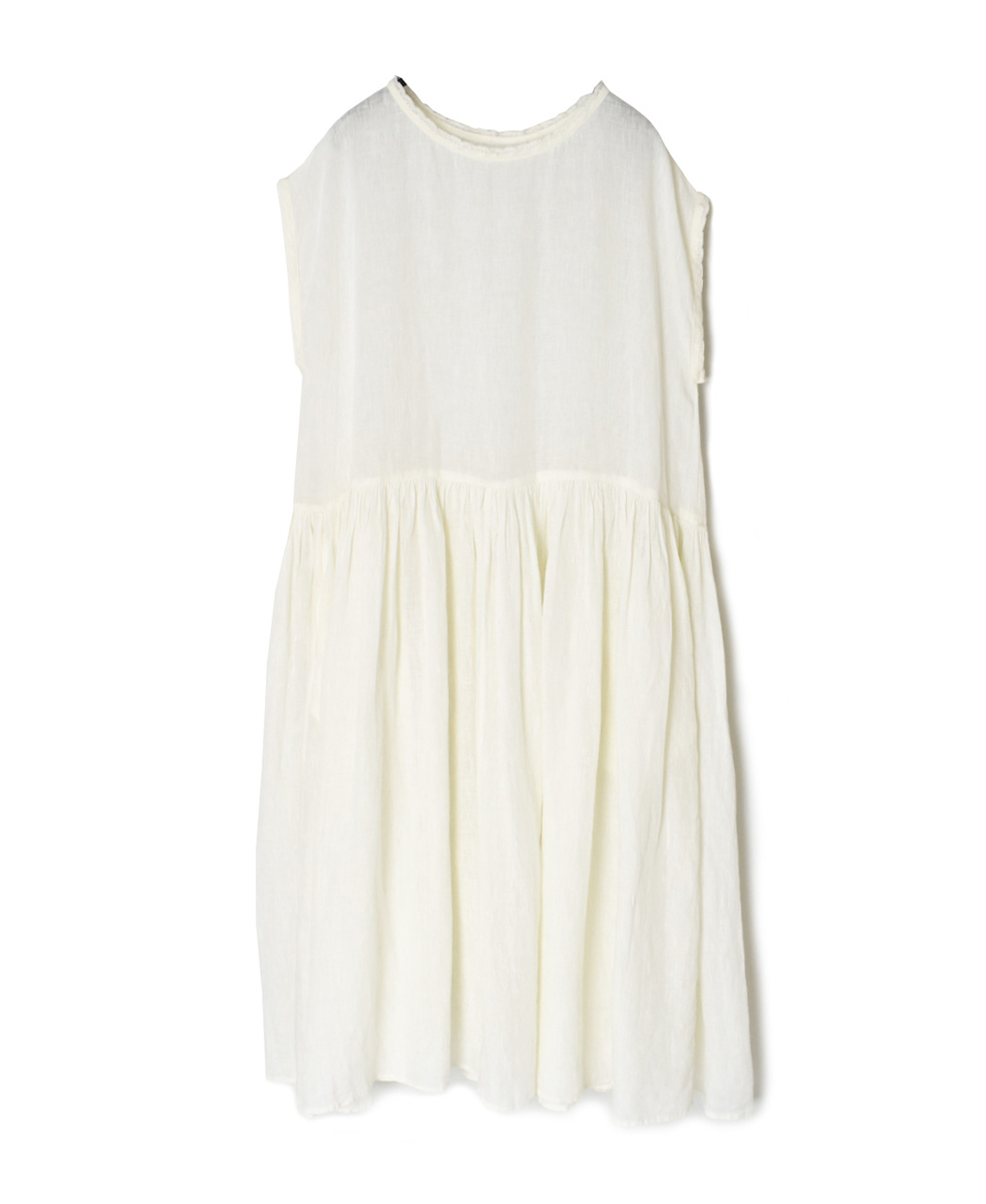 NMDS25244(ワンピース) 80s POWER LOOM LINEN PLAIN BOAT-NECK LACE PULLOVER DRESS