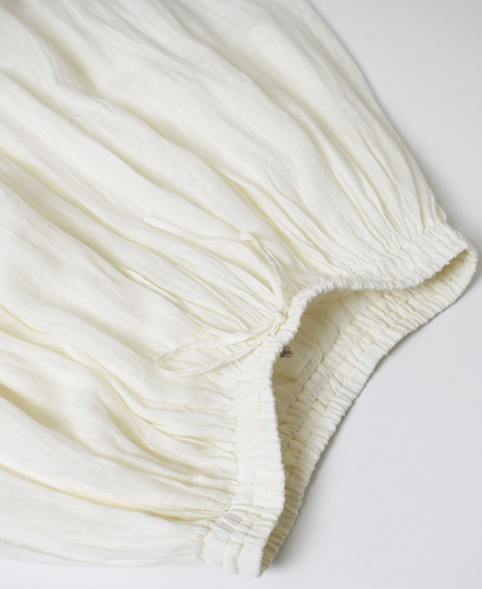 NMDS25245(スカート) 80s POWER LOOM LINEN PLAIN GATHERED SKIRT WITH LINING