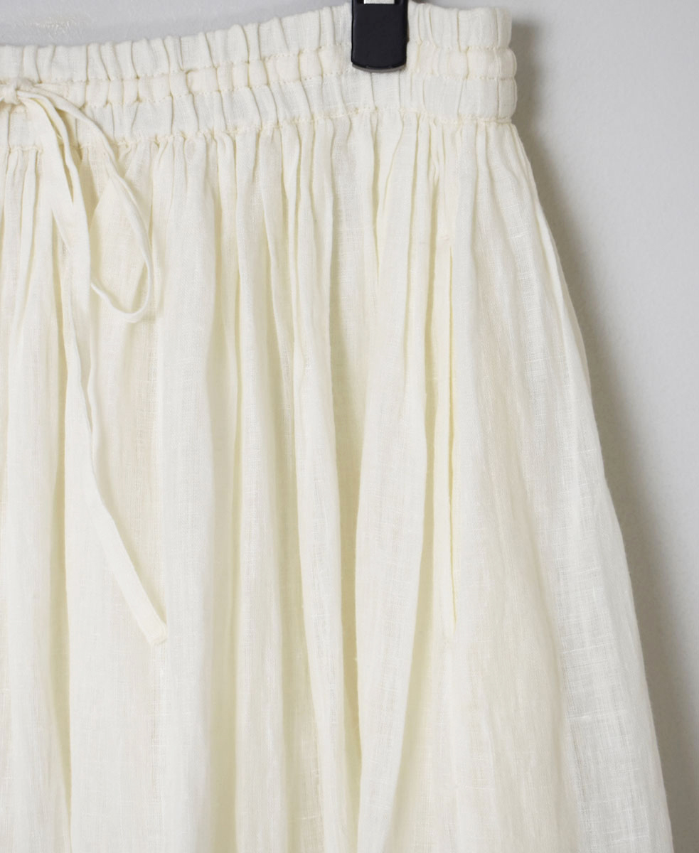 NMDS25245(スカート) 80s POWER LOOM LINEN PLAIN GATHERED SKIRT WITH LINING