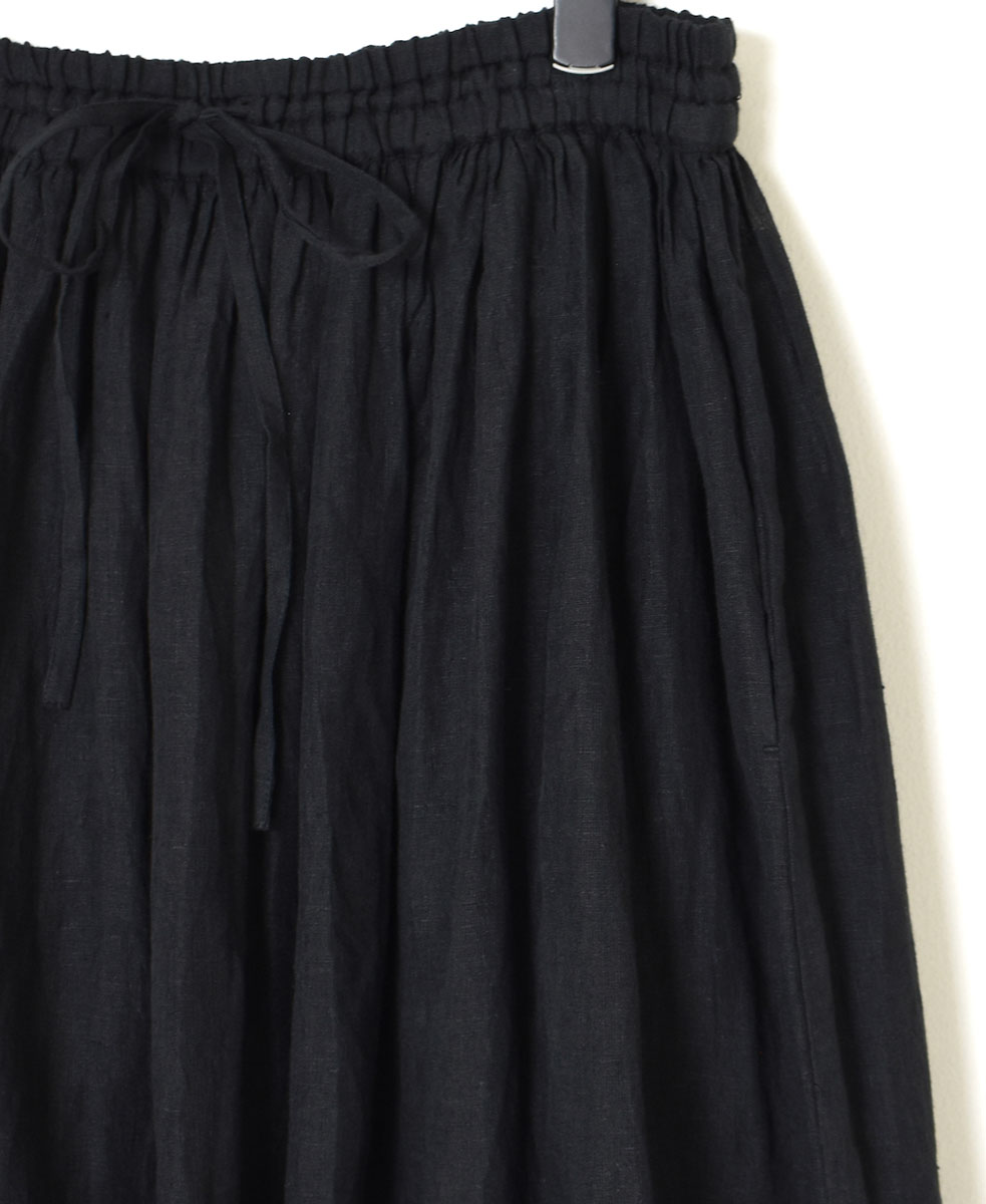 NMDS25245(スカート) 80s POWER LOOM LINEN PLAIN GATHERED SKIRT WITH LINING