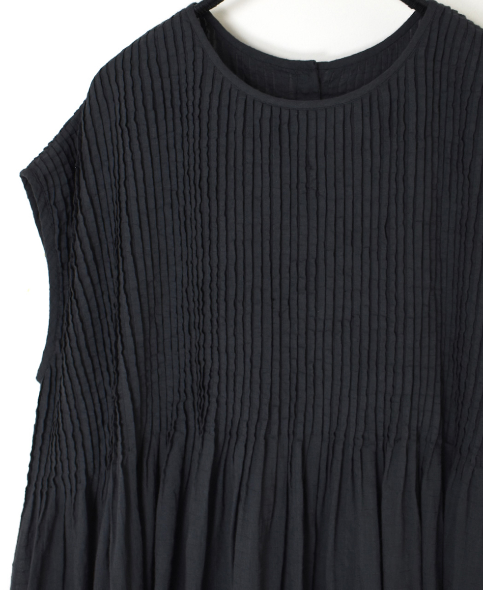 NMDS25252D(シャツ) 80s ORGANIC DOBIE CHECK(OVERDYE) CREW-NECK F/SL SHIRT WITH PINTUCK