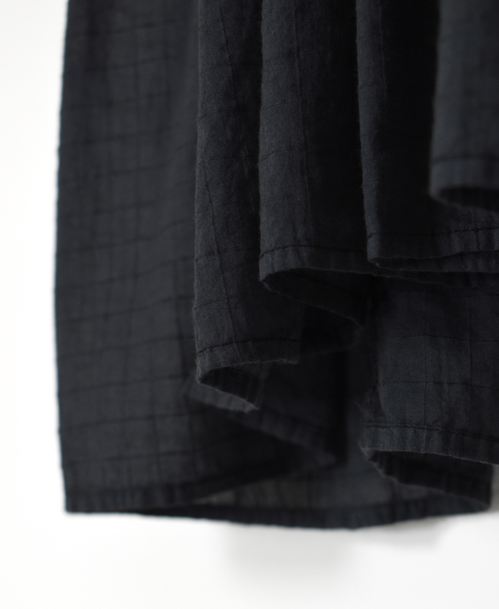NMDS25252D(シャツ) 80s ORGANIC DOBIE CHECK(OVERDYE) CREW-NECK F/SL SHIRT WITH PINTUCK