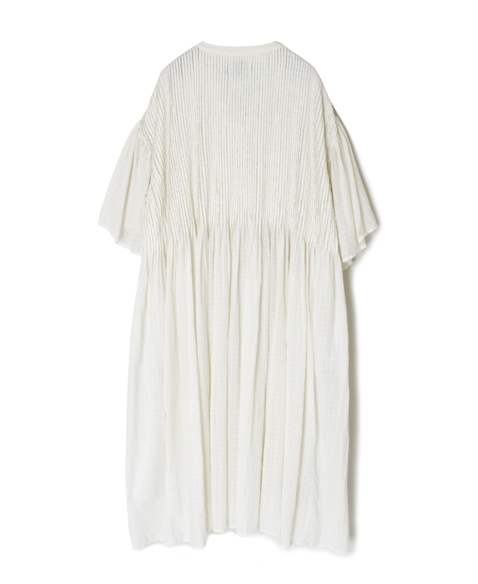 NMDS25253D(ワンピース) 80s ORGANIC DOBIE CHECK(OVERDYE) FLARED SLEEVE DRESS WITH PINTUCK