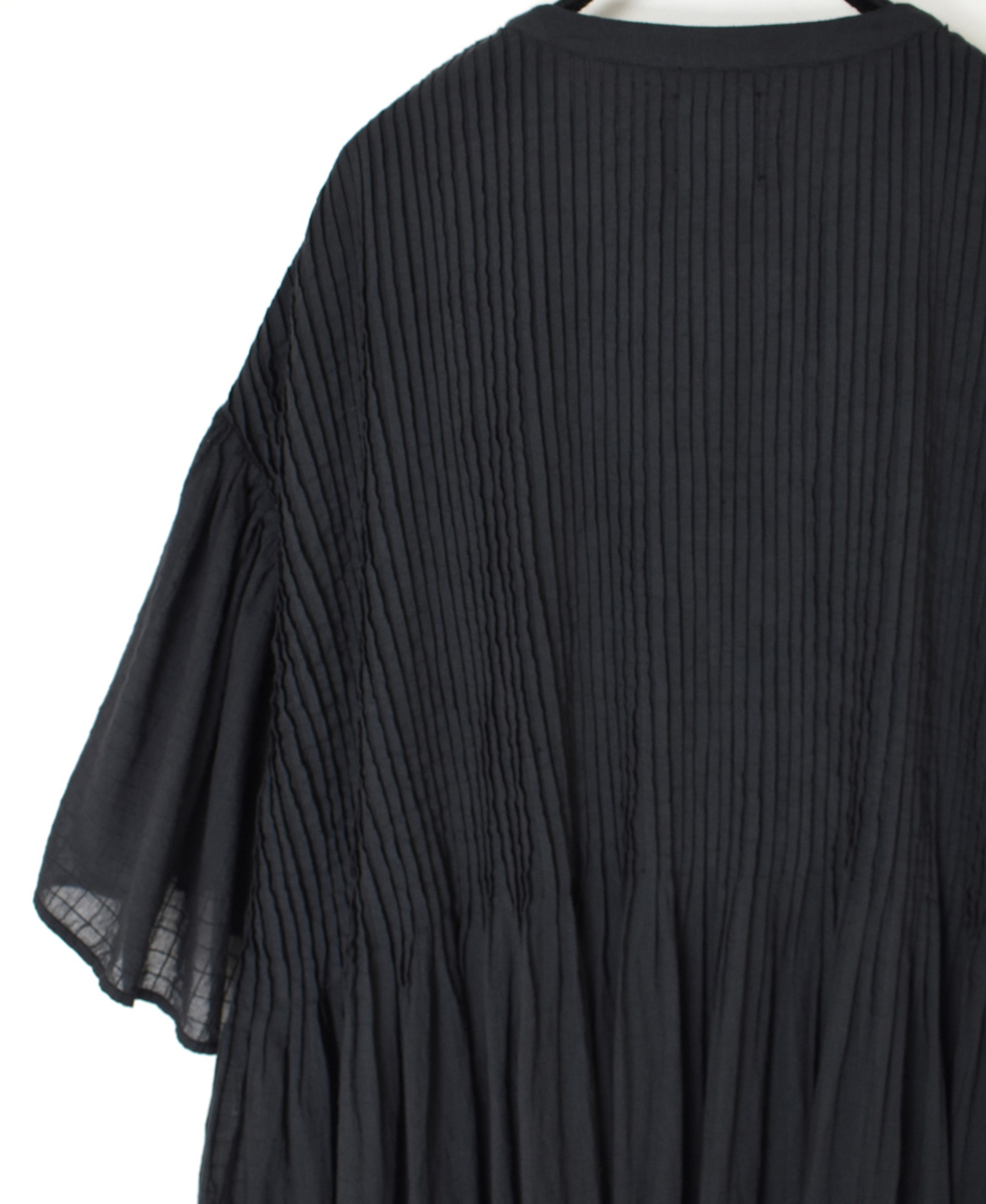 NMDS25253D(ワンピース) 80s ORGANIC DOBIE CHECK(OVERDYE) FLARED SLEEVE DRESS WITH PINTUCK