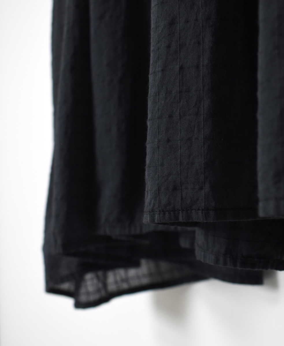 NMDS25253D(ワンピース) 80s ORGANIC DOBIE CHECK(OVERDYE) FLARED SLEEVE DRESS WITH PINTUCK