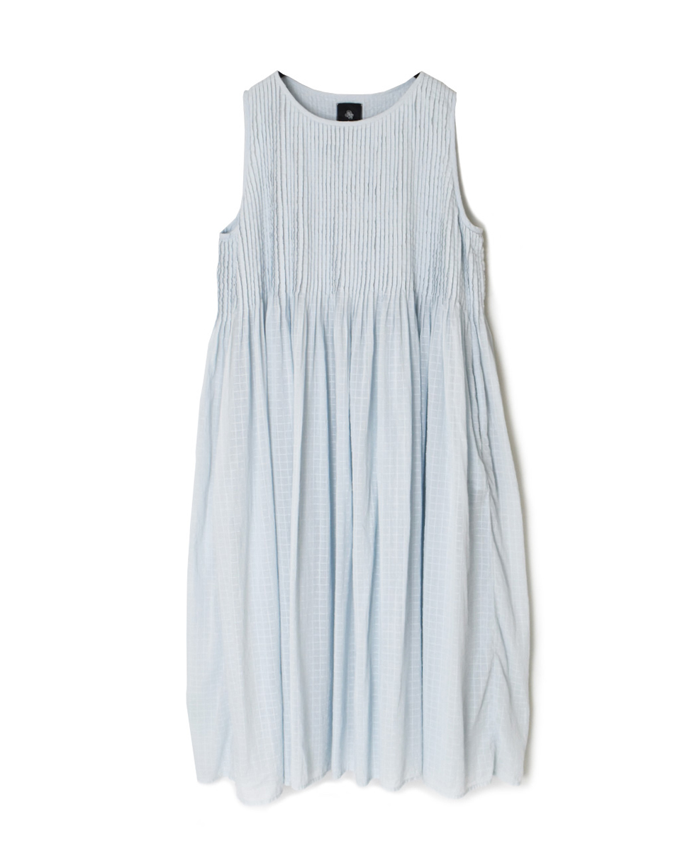 NMDS25255D(ワンピース) 80s ORGANIC DOBIE CHECK(OVERDYE) NO/SL PULLOVER DRESS WITH PINTUCK