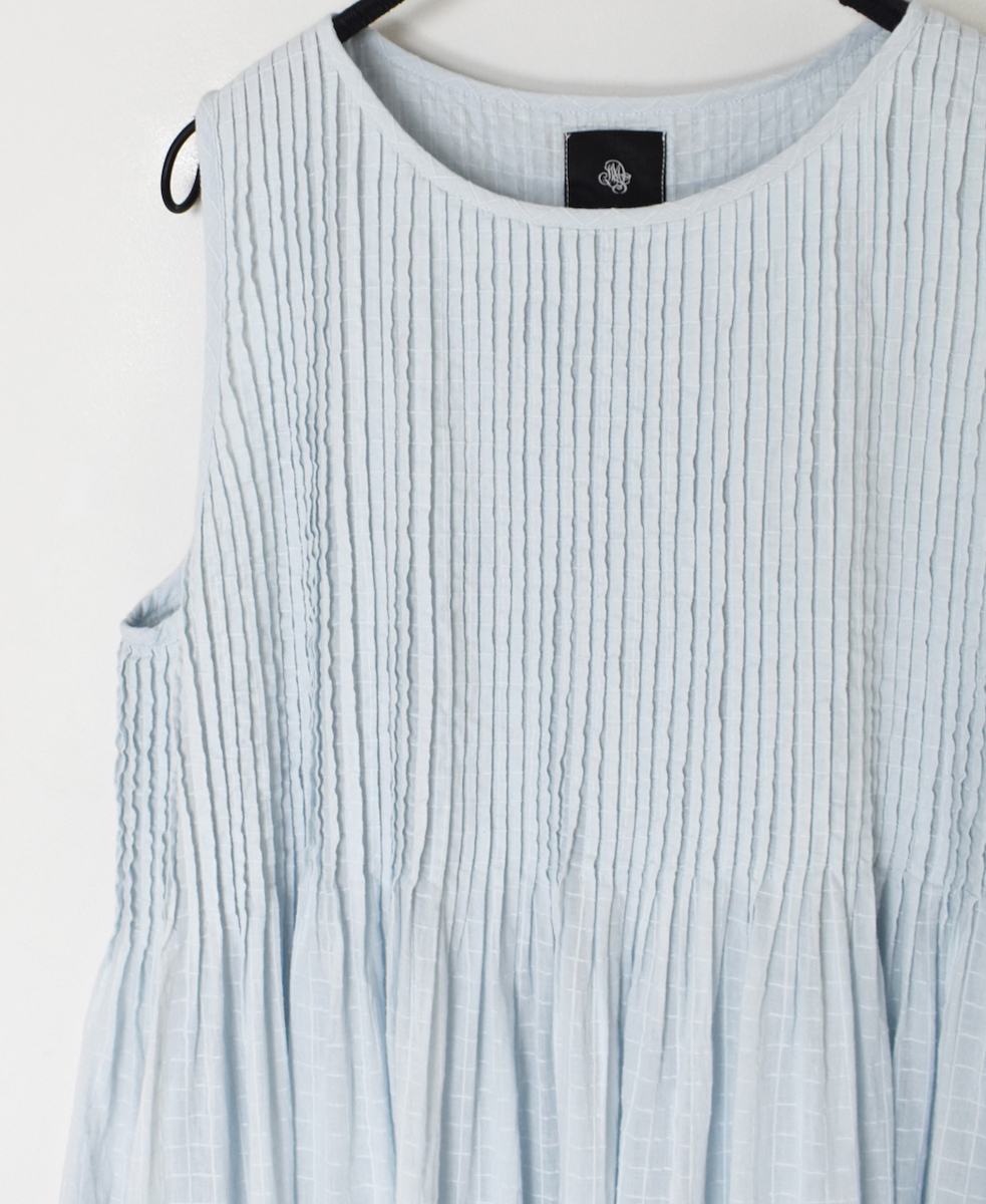 NMDS25255D(ワンピース) 80s ORGANIC DOBIE CHECK(OVERDYE) NO/SL PULLOVER DRESS WITH PINTUCK