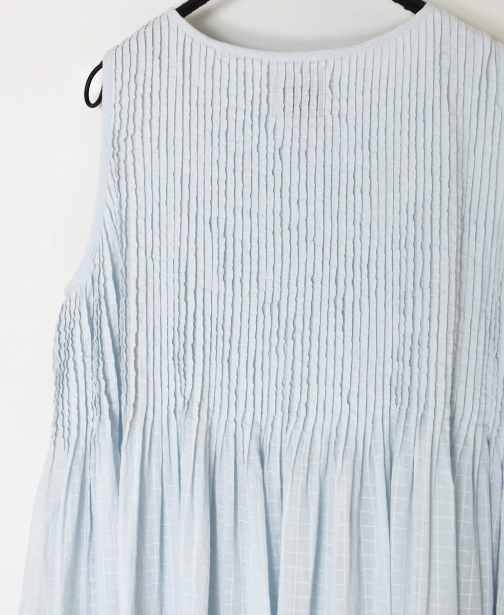 NMDS25255D(ワンピース) 80s ORGANIC DOBIE CHECK(OVERDYE) NO/SL PULLOVER DRESS WITH PINTUCK