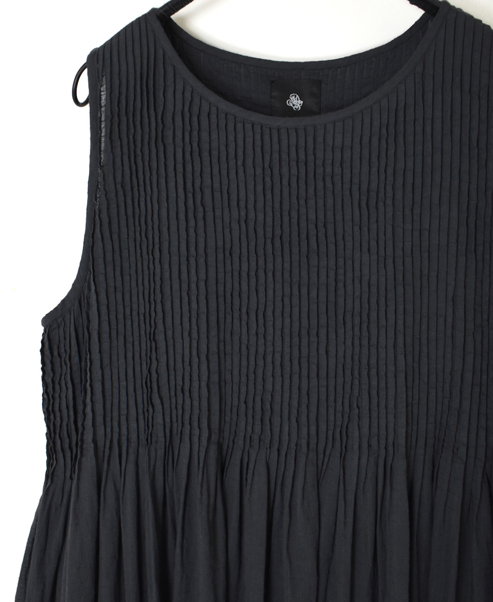 NMDS25255D(ワンピース) 80s ORGANIC DOBIE CHECK(OVERDYE) NO/SL PULLOVER DRESS WITH PINTUCK