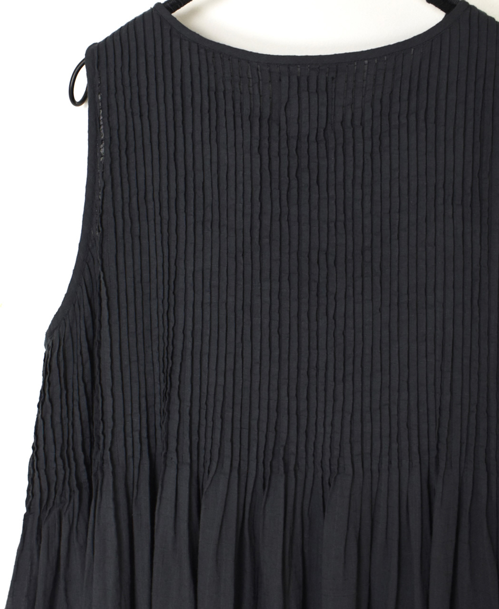 NMDS25255D(ワンピース) 80s ORGANIC DOBIE CHECK(OVERDYE) NO/SL PULLOVER DRESS WITH PINTUCK