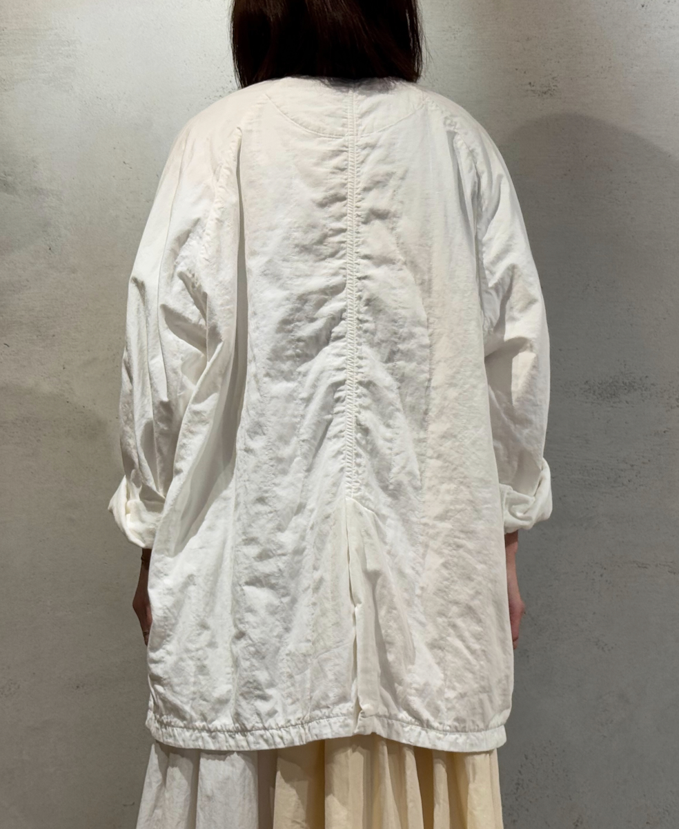 NMDS24631W(コート) 40s ORGANIC POPLIN RAGLAN SHORT COAT WITH VERTICAL STITCH