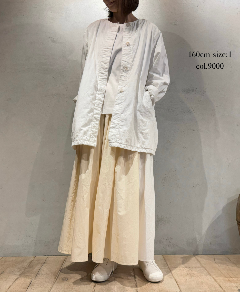 NMDS24631W(コート) 40s ORGANIC POPLIN RAGLAN SHORT COAT WITH VERTICAL STITCH