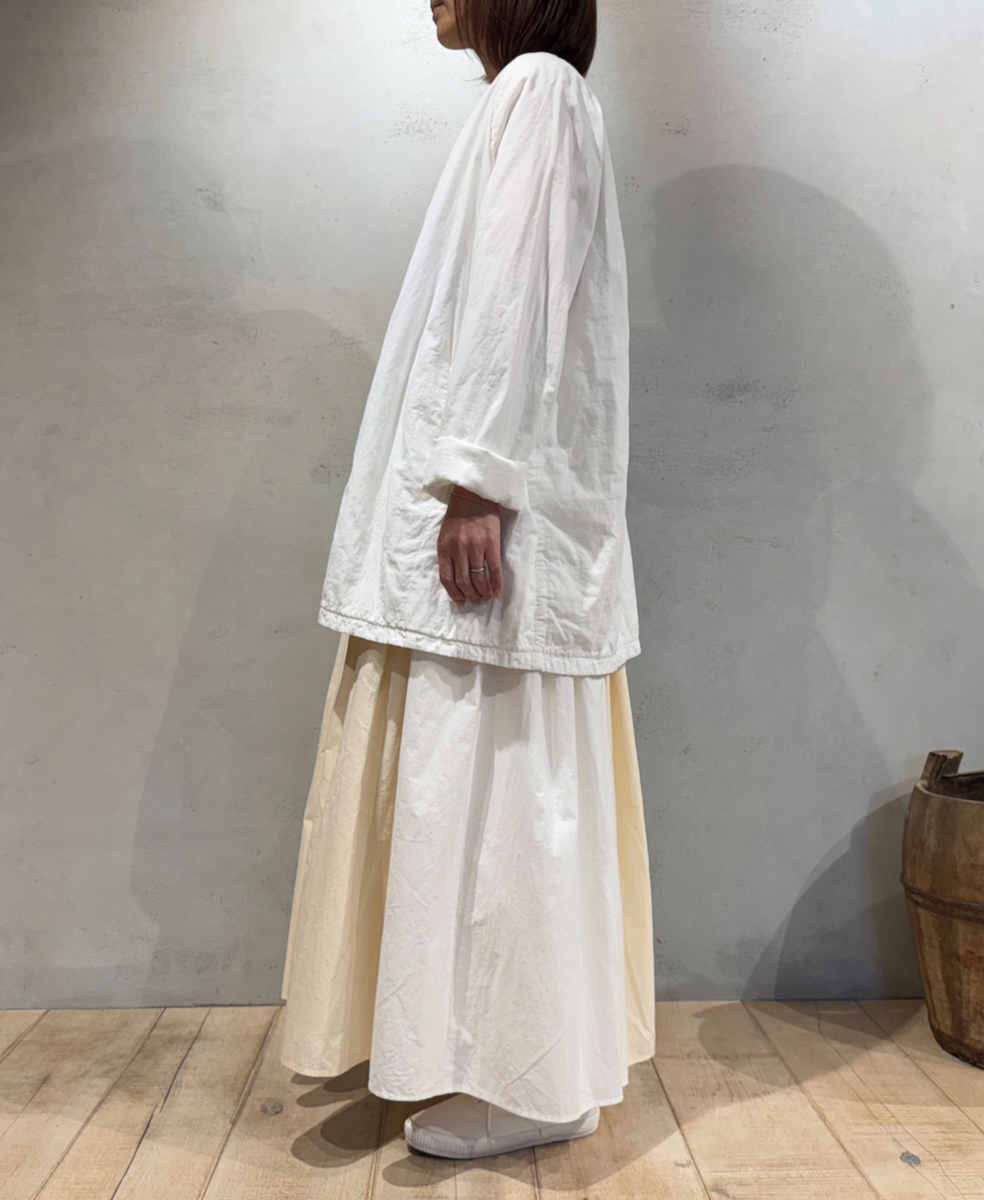NMDS24631W(コート) 40s ORGANIC POPLIN RAGLAN SHORT COAT WITH VERTICAL STITCH