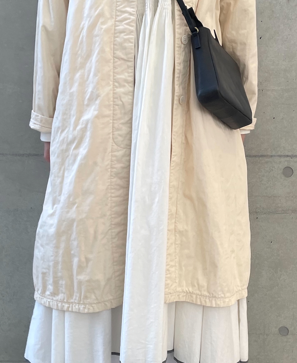 NMDS24632W(コート) 40s ORGANIC POPLIN RAGLAN COAT WITH VERTICAL STITCH