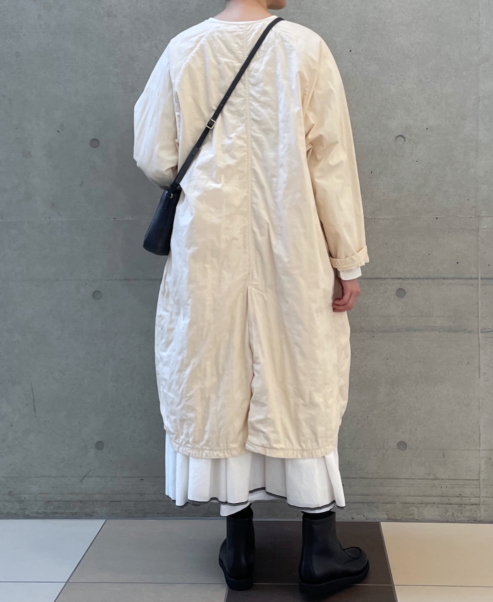 NMDS24632W(コート) 40s ORGANIC POPLIN RAGLAN COAT WITH VERTICAL STITCH