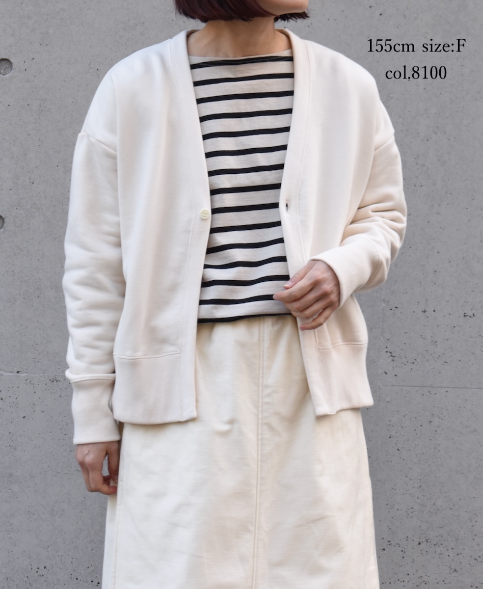 GNSL24553(カーディガン) FRENCH TERRY V-NECK 1BUTTON CARDIGAN