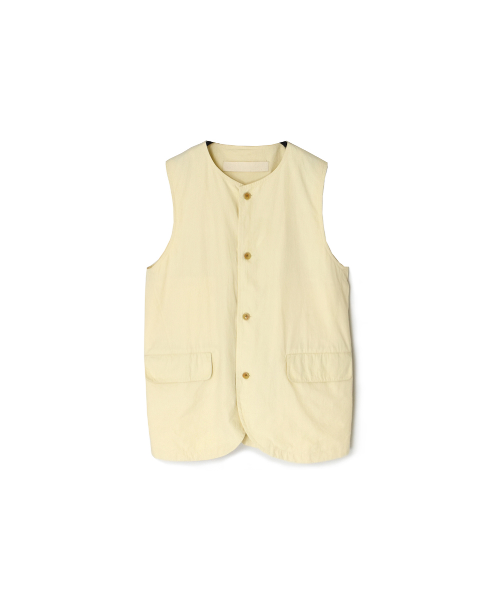 NVL2502CP(ベスト) 40s ORGANIC POPLIN NO COLLAR VEST