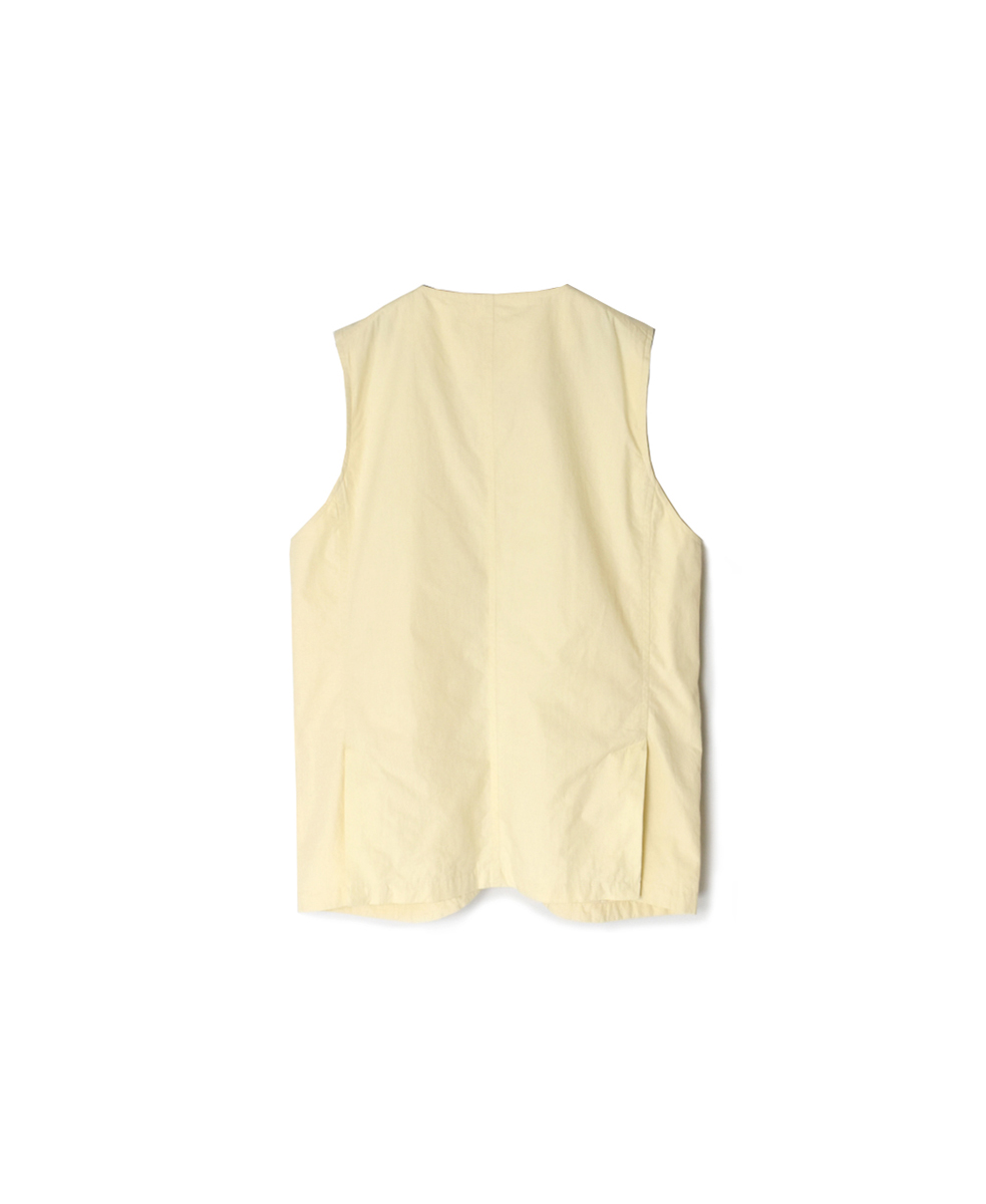 NVL2502CP(ベスト) 40s ORGANIC POPLIN NO COLLAR VEST