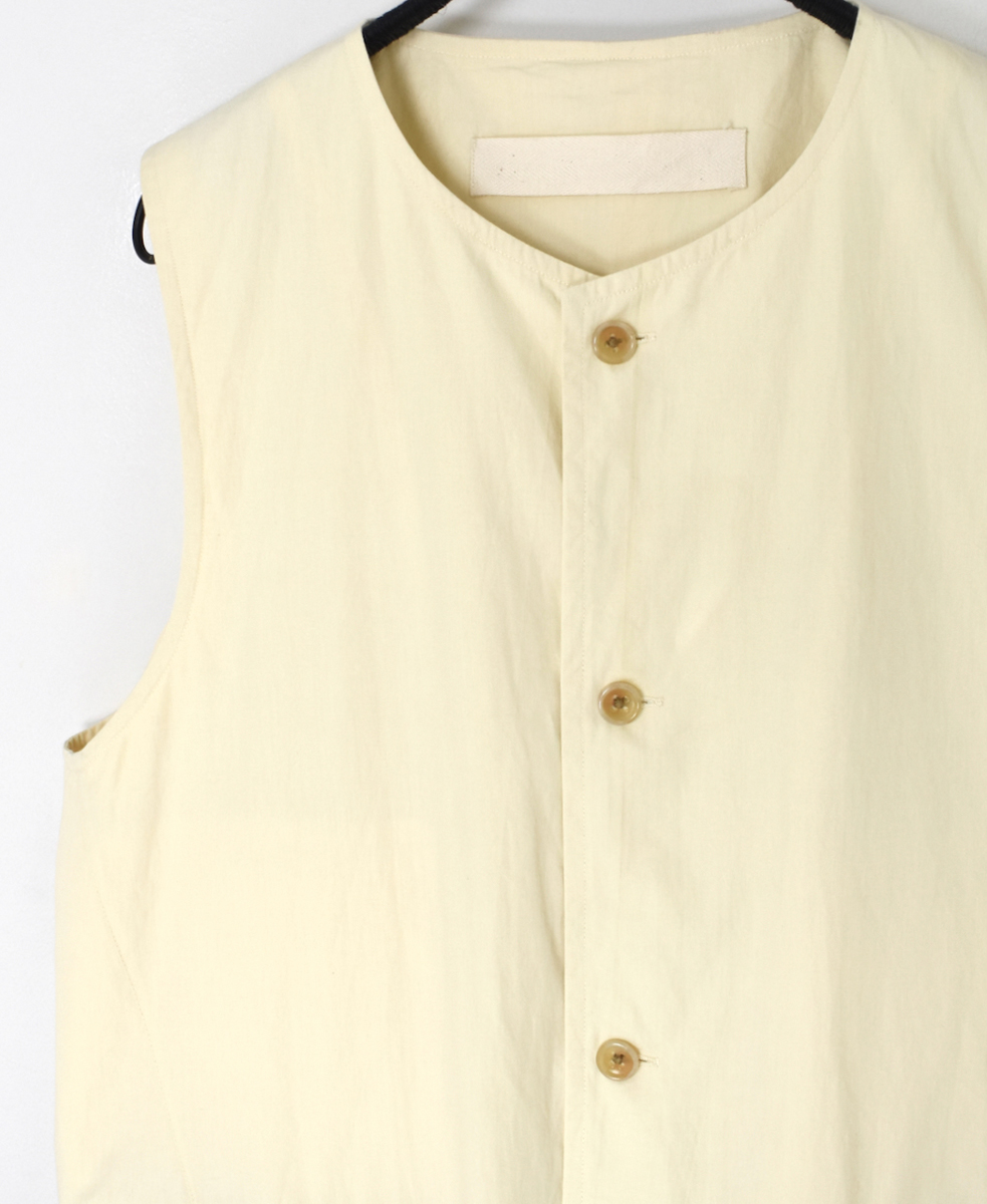 NVL2502CP(ベスト) 40s ORGANIC POPLIN NO COLLAR VEST