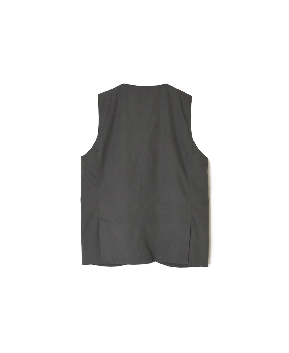 NVL2502CP(ベスト) 40s ORGANIC POPLIN NO COLLAR VEST
