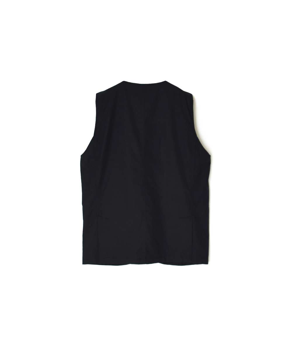 NVL2502CP(ベスト) 40s ORGANIC POPLIN NO COLLAR VEST