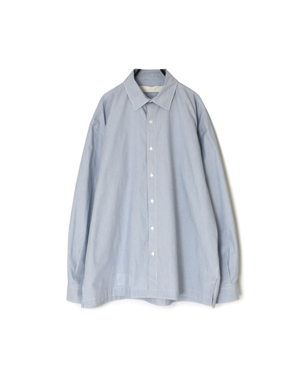 NVL2411(シャツ) POPLIN STRIPE REGULAR COLLAR L/SL SHIRT
