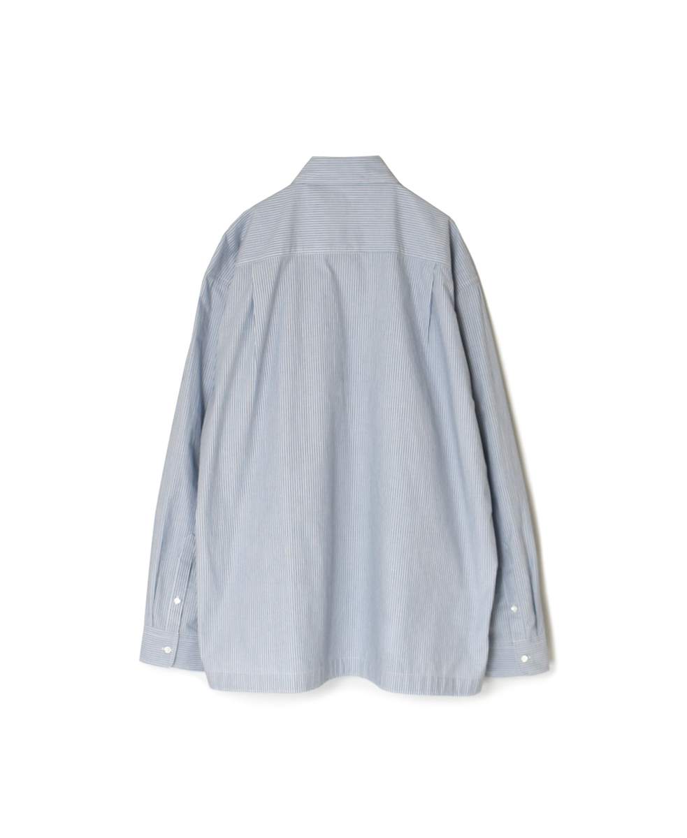 NVL2411(シャツ) POPLIN STRIPE REGULAR COLLAR L/SL SHIRT