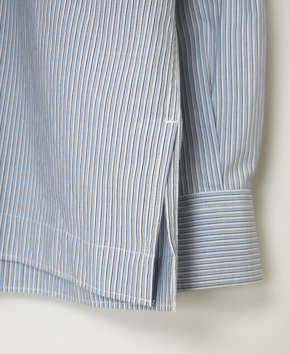NVL2411(シャツ) POPLIN STRIPE REGULAR COLLAR L/SL SHIRT