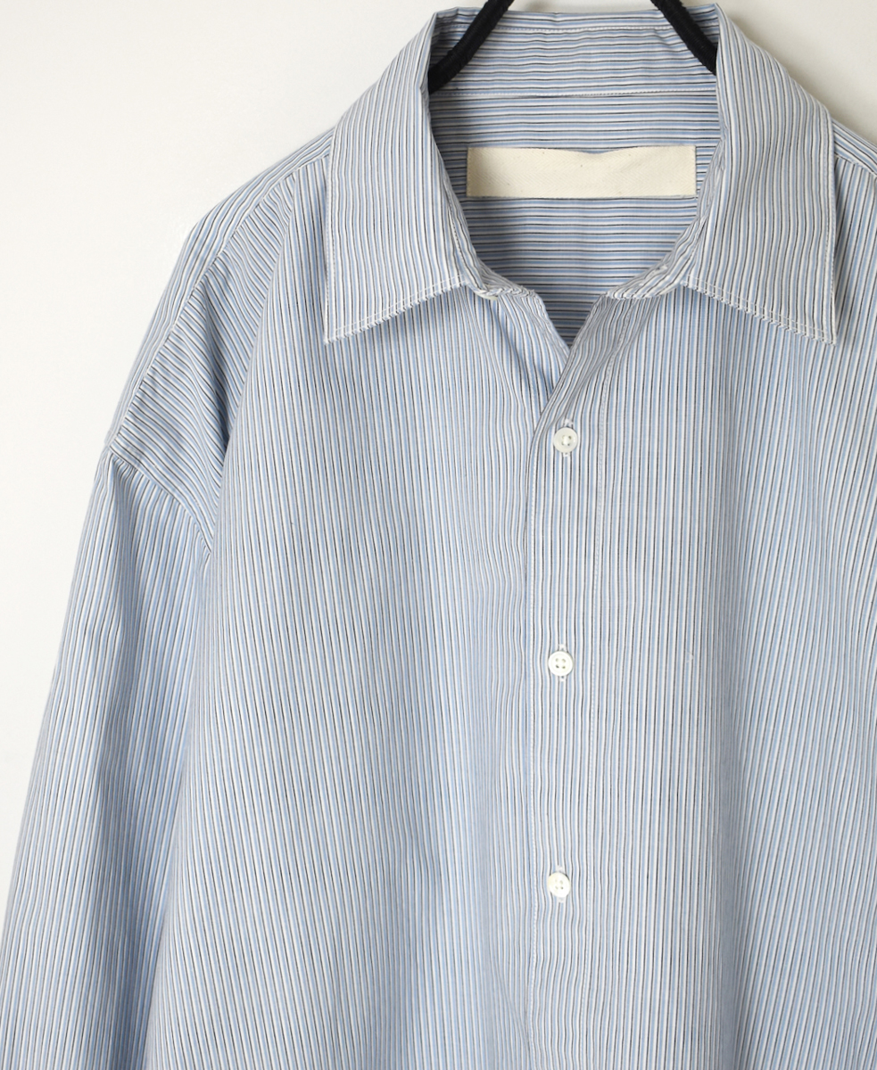 NVL2411(シャツ) POPLIN STRIPE REGULAR COLLAR L/SL SHIRT